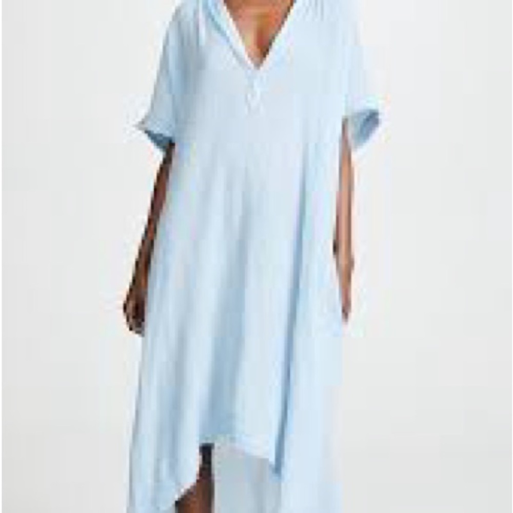 Sky Blue V-Neck Kaftan Dress